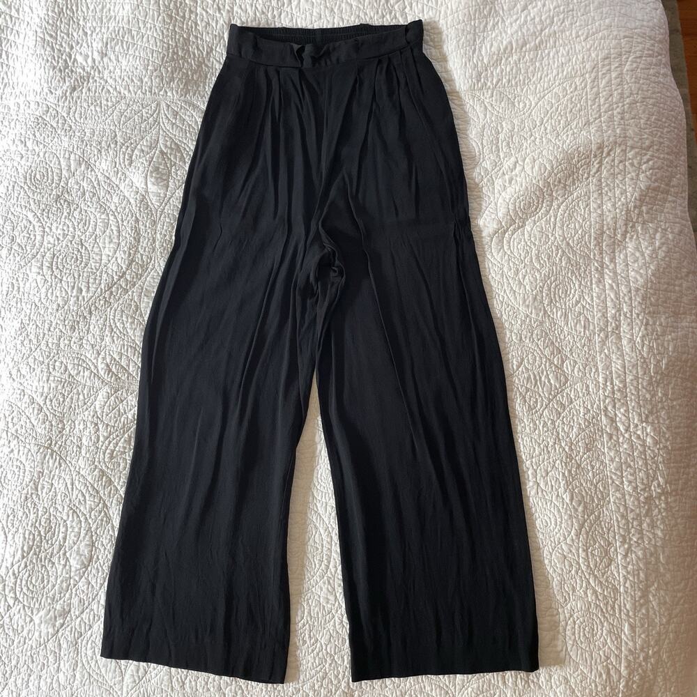 Vintage Stephanie Queller Palazzo Pants Womens Size 8 High Rise Elastic Crepe